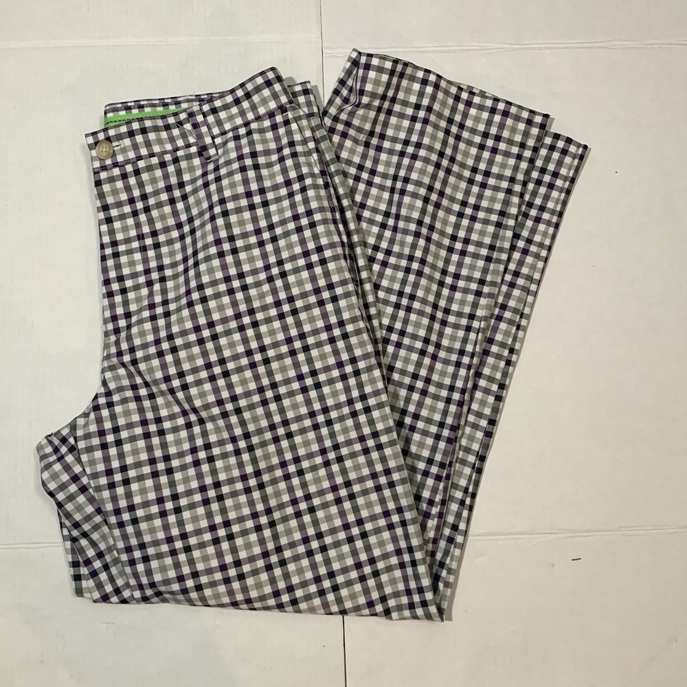 Izod Pants/Golf-Perform X-Men's 32x30 Purple/Gray Checks
